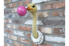 Quirky Ostrich Bubblegum Wall Decor - Pink Bubble Resin Animal Head Art