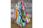 Multi-Color Paint Drip Monkey Statue - Quirky Resin Chimp Pop Art Ornament