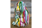 Multi-Color Paint Drip Monkey Statue - Quirky Resin Chimp Pop Art Ornament
