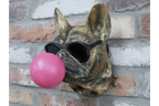 Gold French Bulldog Bubblegum Wall Decor - Pink Bubble Resin Dog Art