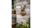 Antique Gold Hare Gentleman Wall Bust - Compact Resin Rabbit Decor