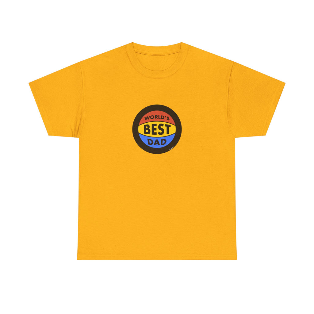 World's Best Dad Basketball Printed T-Shirt 100% Cotton Novelty Dad Tee Birthday Father's Day Gift Gold