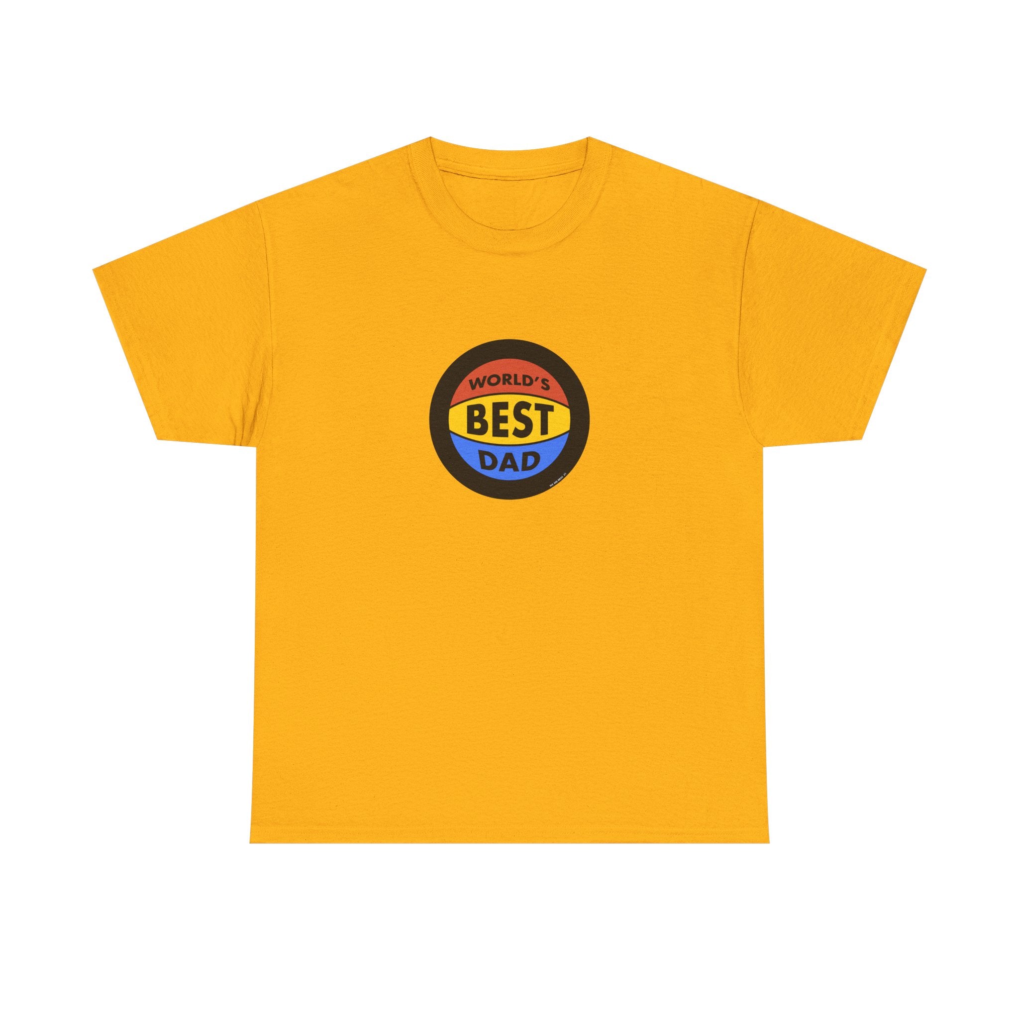 World's Best Dad Basketball Printed T-Shirt 100% Cotton Novelty Dad Tee Birthday Father's Day Gift Gold