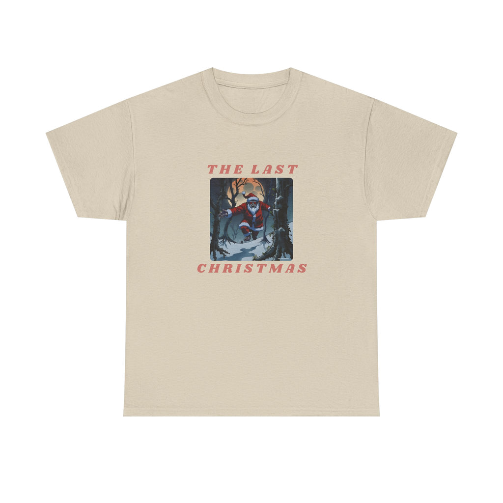 The Last Christmas Printed T-Shirt 100% Cotton Novelty Zombie Santa Xmas Tee Gift Sand