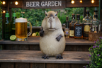 Quirky Resin Capybara Peace Sign Figurine - Cute Animal Home Table Decor