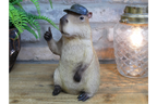 Resin Capybara with Hat Thumbs Up Figurine - Funny Animal Desk Decor