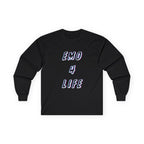 Emo 4 Life Long Sleeve Tee 100% Cotton Retro Glitch Quote T-Shirt Emo Goth Alternative Gift Black