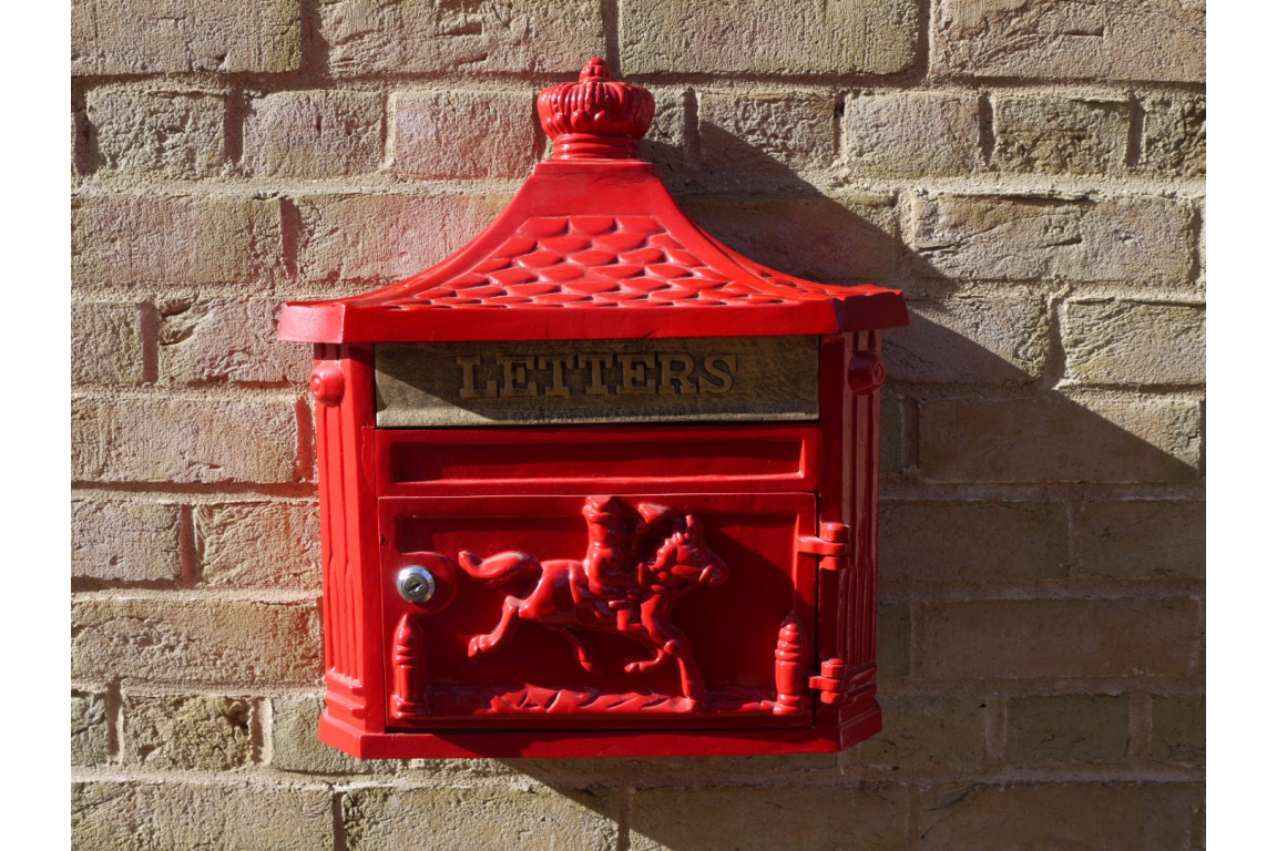 Aluminium Wall Post Box Red