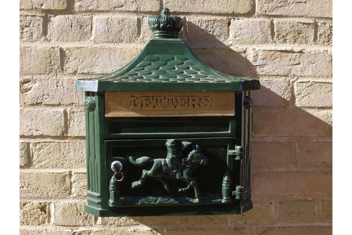 Aluminium Wall Post Box Green