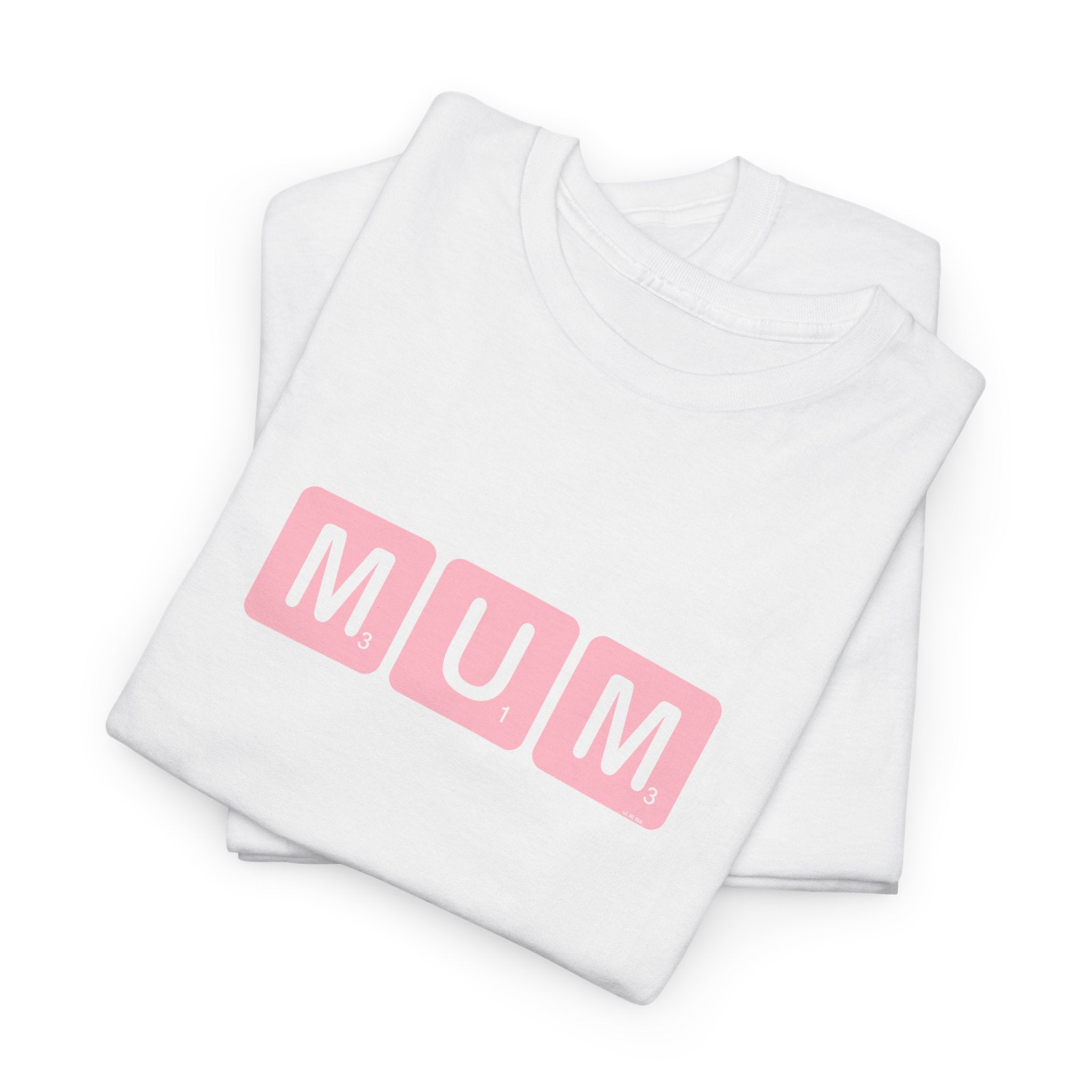 Mum Word Game Printed T-Shirt 100% Cotton Novelty Puzzle Mum Mom Tee Birthday Mother's Day Gift White