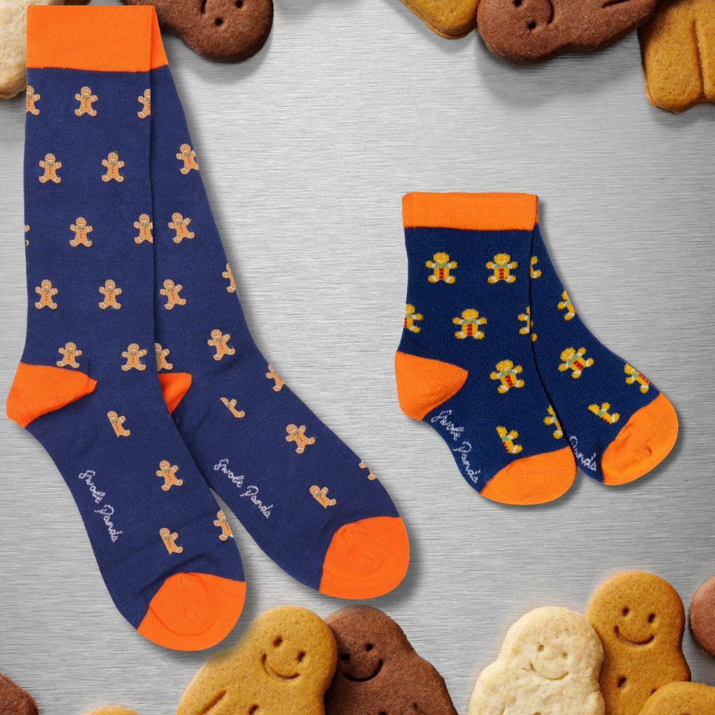 Gingerbread Men Matching Bamboo Socks (Adult & Child) UK 7-11 (US 8-12 EU 40-47)