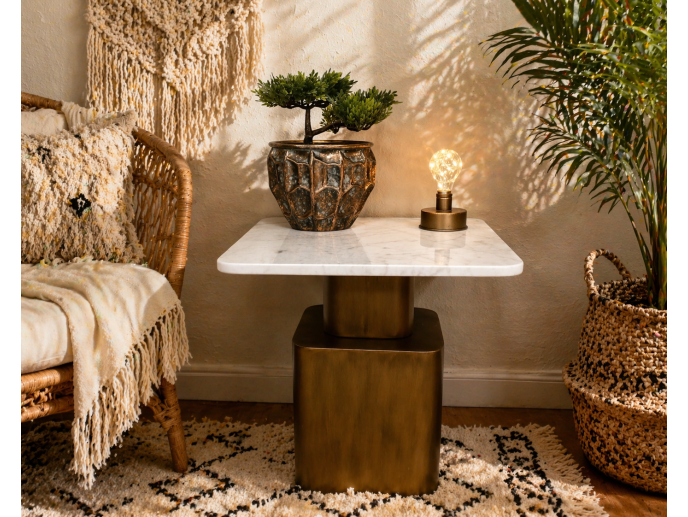 Side Table With Marble Top