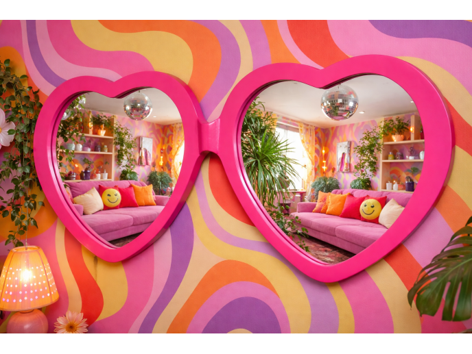 Love Heart Glasses Mirror
