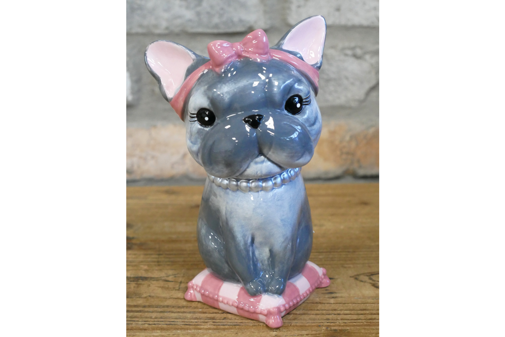 Cute French Bulldog Ceramic Vase Artificial Flower Pot Frenchie Gift