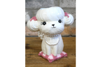 Cute Poodle Ceramic Vase Artificial Flower Pot Pearl Necklace Dog Gift