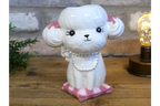 Cute Poodle Ceramic Vase Artificial Flower Pot Pearl Necklace Dog Gift