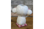 Cute Poodle Ceramic Vase Artificial Flower Pot Pearl Necklace Dog Gift