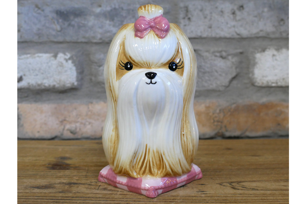 Cute Shih Tzu Ceramic Vase Artificial Flower Pot Maltese Dog Planter