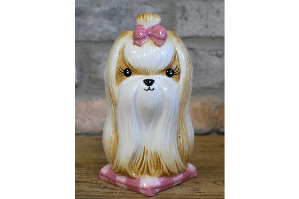 Cute Shih Tzu Ceramic Vase Artificial Flower Pot Maltese Dog Planter