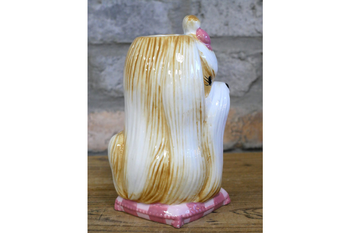 Cute Shih Tzu Ceramic Vase Artificial Flower Pot Maltese Dog Planter
