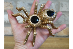 Gold Spider Resin Ornament Jewel Gem Halloween Tarantula Figurine