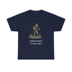 Respect The Vet Printed T-Shirt 100% Cotton Novelty Army Soldier Veteran Tee Navy