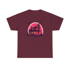 Haunted House Printed T-Shirt 100% Cotton Novelty Scary Halloween Tee Maroon