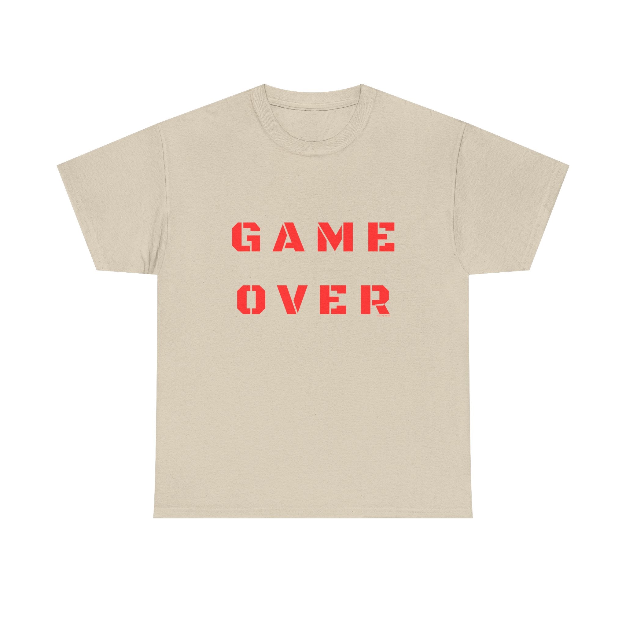 Game Over Printed T-Shirt 100% Cotton Novelty Gamer Tee Gift Sand
