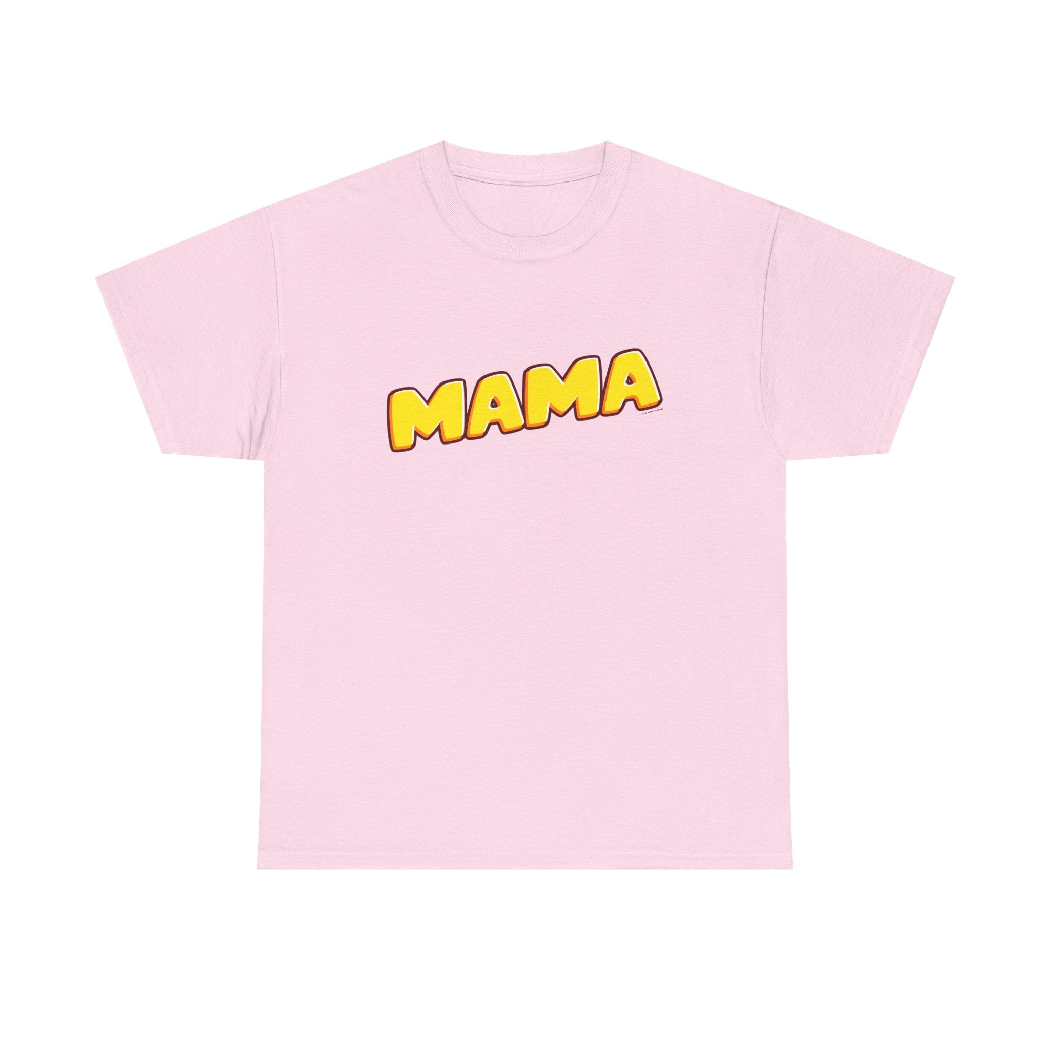 Retro Mama Printed T-Shirt 100% Cotton Novelty Mum Mom Tee Birthday Mother's Day Gift Light Pink