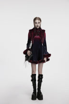 Punk Rave Lilith Gradient Devil Fur Shawl in Crimson