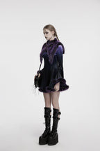 Punk Rave Lilith Gradient Devil Fur Shawl In Violet