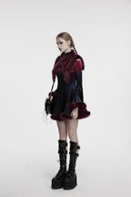 Punk Rave Lilith Gradient Devil Fur Shawl in Crimson