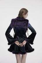 Punk Rave Lilith Gradient Devil Fur Shawl In Violet