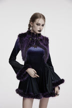 Punk Rave Lilith Gradient Devil Fur Shawl In Violet