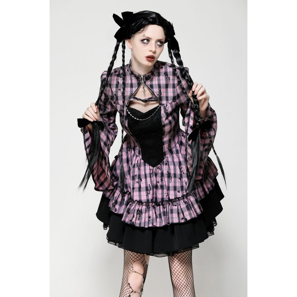 Dark in Love Ellery Big Pink Butterfly Doll Bell-Sleeve Dress