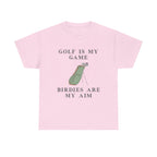 Golf Is My Game T-Shirt 100% Cotton Novelty Dad Grandad Golfer Tee Gift Light Pink