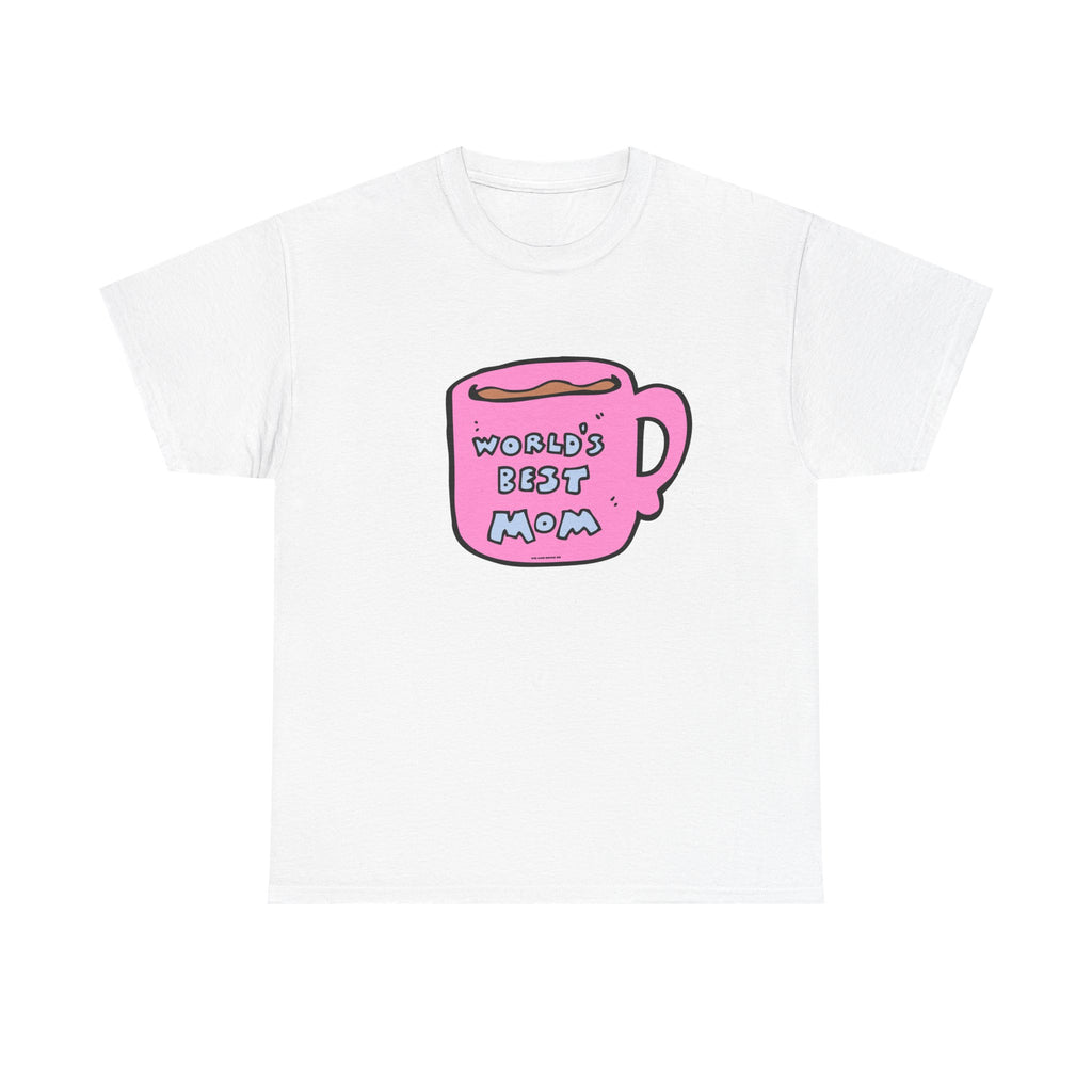 World's Best Mom Printed T-Shirt 100% Cotton Novelty Mum Mom Tee Birthday Mother's Day Gift White