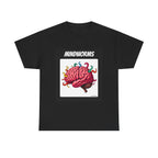 Mindworms Brain Printed T-Shirt 100% Cotton Weird Retro Novelty Worms Tee Black