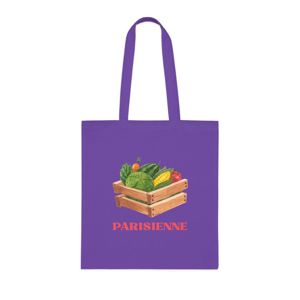 Parisienne Vegetables Printed Cotton Tote Bag Reusable Shopping Bag Gift One size Lavender