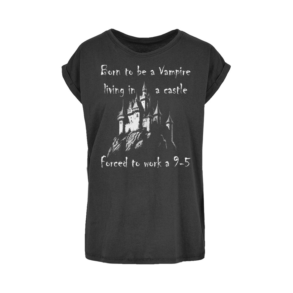 Born to be a Vampire Women's Extended Shoulder T-Shirt XS-5XL Black Womens