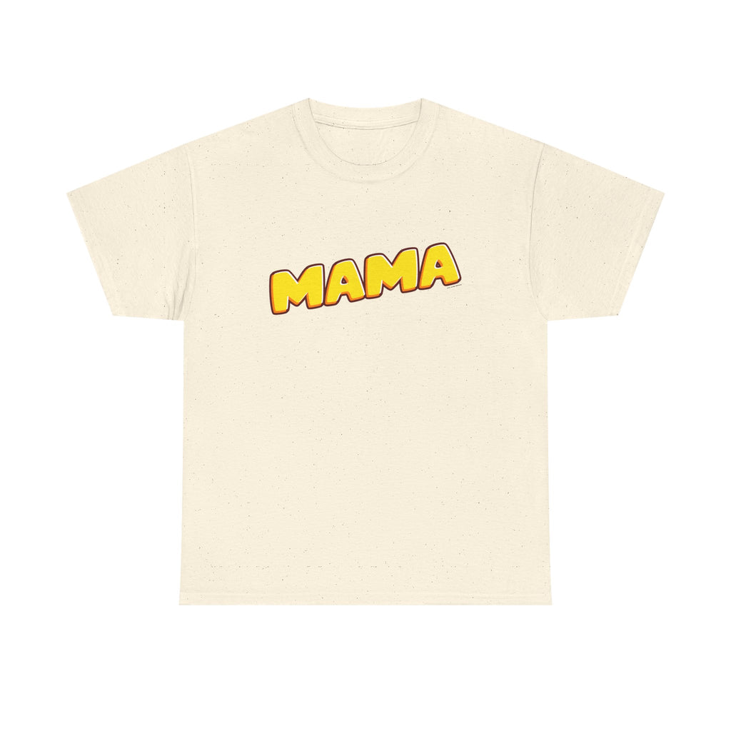 Retro Mama Printed T-Shirt 100% Cotton Novelty Mum Mom Tee Birthday Mother's Day Gift Natural