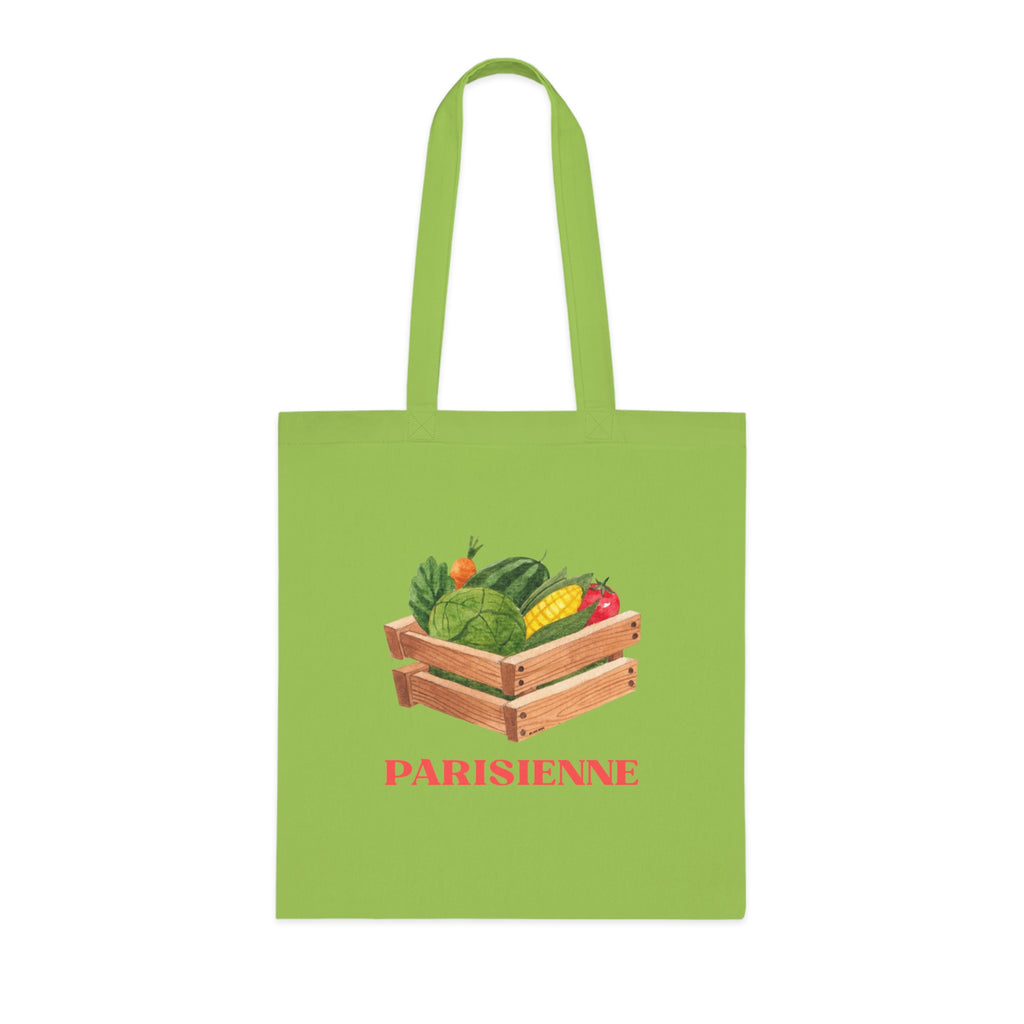 Parisienne Vegetables Printed Cotton Tote Bag Reusable Shopping Bag Gift One size Lime