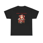 Merry Christmas Santa Throne Printed T-Shirt 100% Cotton Novelty Santa Claus Xmas Tee Gift Black