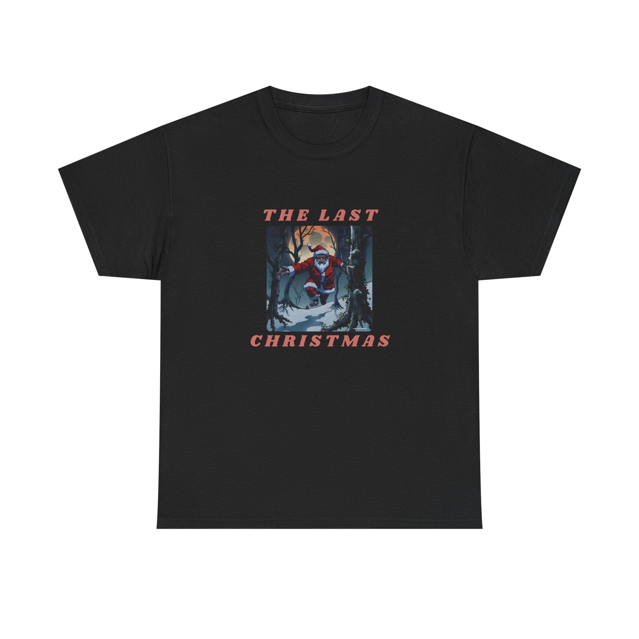 The Last Christmas Printed T-Shirt 100% Cotton Novelty Zombie Santa Xmas Tee Gift Black