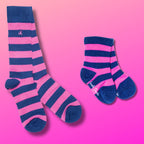 Pink Stripe Matching Bamboo Socks (Adult & Child) UK 12-15 (US 13-15.5 EU 47-50)