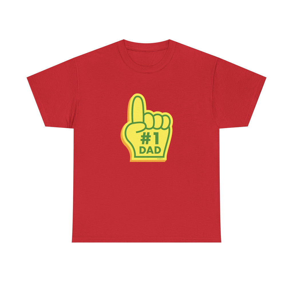 Novelty #1 Dad Hand Printed T-Shirt 100% Cotton Retro Dad Tee Birthday Father's Day Gift Red