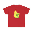 Novelty #1 Dad Hand Printed T-Shirt 100% Cotton Retro Dad Tee Birthday Father's Day Gift Red