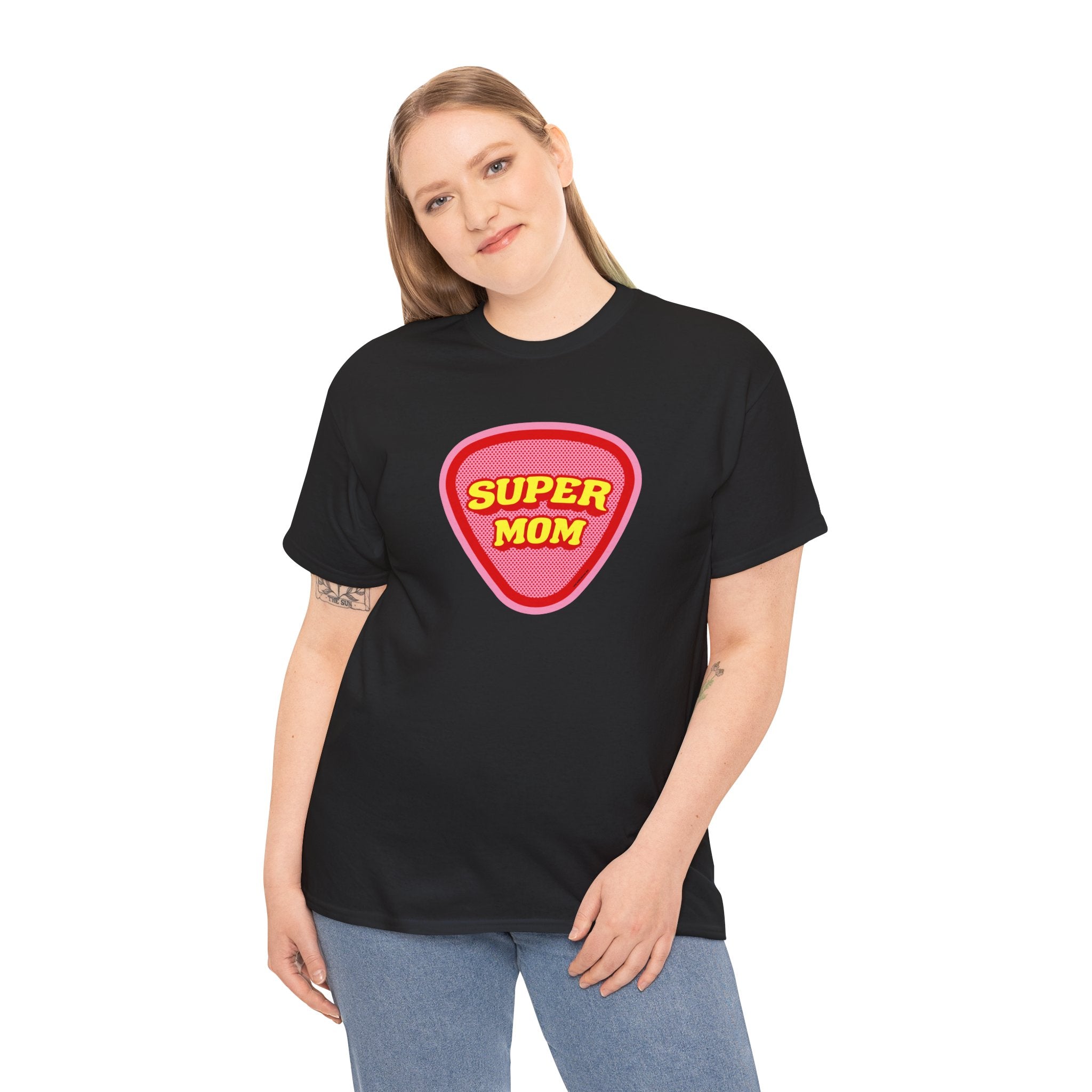 Super Mom Printed T-Shirt 100% Cotton Novelty Mum Mom Tee Birthday Mother's Day Gift