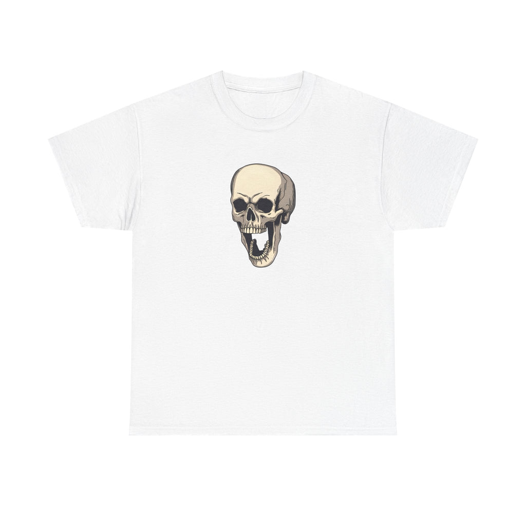 Laughing Skull Printed T-Shirt 100% Cotton Novelty Scary Halloween Tee White