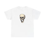 Laughing Skull Printed T-Shirt 100% Cotton Novelty Scary Halloween Tee White